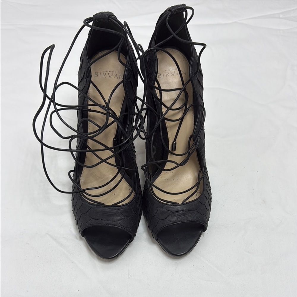 Alexandre Birman Black Lace-Up Heels